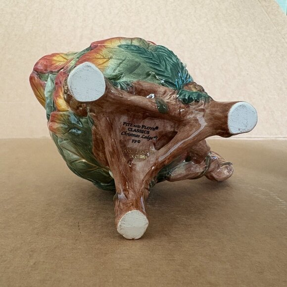 Fitz & Floyd Christmas Lodge Holly Pinecone Sugar Creamer - Picture 9 of 16